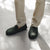 Harris Mens Fabric Lined Moccasin Hard Sole - Olive Top View